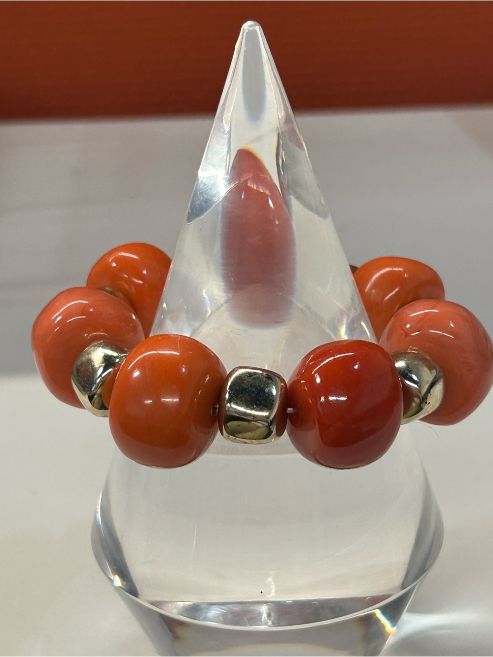 Fabulous giant ceramic beaded stretch bracelet